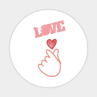 Mini heart, Korean love hand finger symbol Magnet